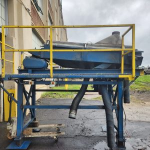 used rotex 403a-al-ms triple deck screener disconnected with mezzanine right view